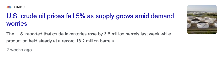 CNBC Crude oil
